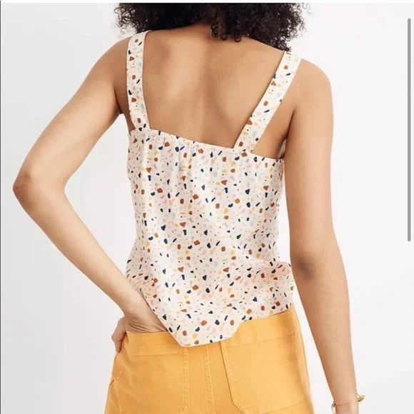 Madewell Tie-Front Cami Tank Top in Terrazzo Confetti - Picture 2 of 9